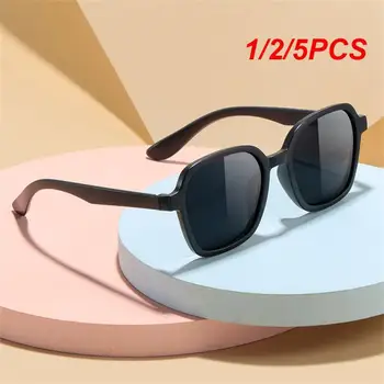 1/2 / 5ШТ Детские солнцезащитные очки Uv385 Износостойкие очки в полной оправе Винтажные однотонные прозрачные и яркие Аксессуары для одежды в стиле ретро