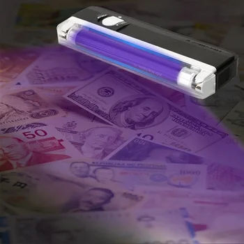 2 в 1 Ручной ультрафиолетовый светодиодный фонарик, детектор фальшивой валюты, супер яркий светодиодный индикатор (батарейки в комплект не входят)