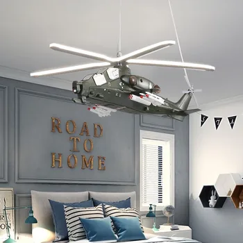 2021 Новые вертолетные люстры, светильники для детской спальни, подвесные светильники для комнаты мальчиков, военные вентиляторы Wuzhi 10 Авиационных фонарей