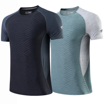 2022 Новая брендовая одежда, футболка для фитнеса и бега, мужская футболка с круглым вырезом, Спортивные рубашки для бодибилдинга из спандекса, топы, мужская футболка для спортзала
