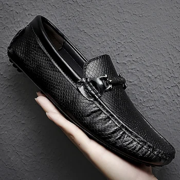 2022 Новые Лоферы Мужская Обувь Лето Осень Модная Мужская Повседневная Обувь Из Натуральной Кожи Удобная Брендовая Прочная Подошва Для Вождения Мужская Обувь