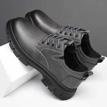 2023 Весна Осень Новые Оксфордские туфли на толстой подошве для занятий спортом на открытом воздухе Мужские походные ботинки Повседневная обувь из натуральной кожи для мужчин
