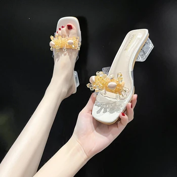 2023 г. Высококачественная модная женская обувь, базовые женские летние тапочки на квадратном каблуке, женская обувь Zapatos Mujer
