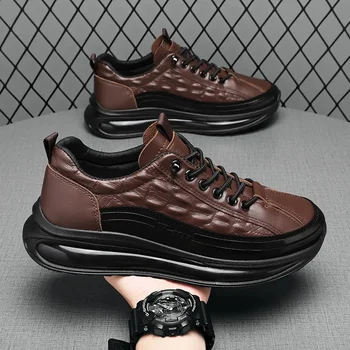 2023 Мужская Вулканизированная обувь, Модные Роскошные Повседневные кроссовки с крокодиловым принтом, Комфортная Спортивная Мужская обувь на платформе Tenis Masculino