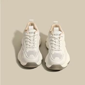 2023 Новая Весенне-Осенняя Обувь Для Папы, Кроссовки Ins На платформе, Повседневная Обувь Из Пластиковой Сетки, Маленькие Белые Туфли Для Женщин