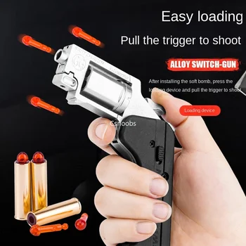 2023 Новый игрушечный пистолет-револьвер из сплава Lifecard, складной пистолет с мягкой пулевой оболочкой, бластерная пусковая установка для мальчиков, подарки, игрушки