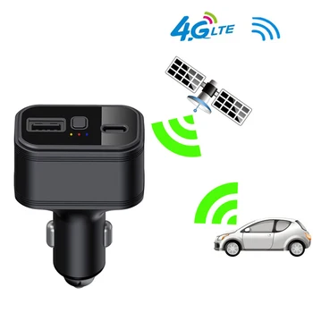 4G TKSTAR GPS Трекер TK818 USB Type-C С Двумя Зарядными Портами Скрытый Шпионский Противоугонный Прикуриватель Автомобильное Зарядное Устройство Бесплатное Веб-ПРИЛОЖЕНИЕ