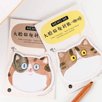 4шт N posted paste large face cat 4 Memo Pad