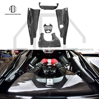 5 ШТ Сухих Крышек Моторного Отсека Из Углеродного Волокна И Защитного экрана Для Ferrari 458 Italia И Speciale