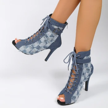 BCEBYL 2023 Летняя мода Новые Полые туфли на высоком каблуке со шнуровкой, однотонные пикантные вечерние туфли с рыбьим ртом, Босоножки с пряжкой, женские на молнии