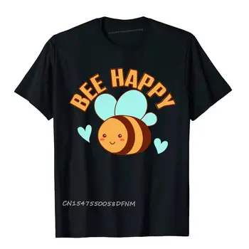 Bee Happy Tops, футболка, молодежная забавная мультяшная мода, купоны с коротким рукавом, молодежные футболки из хлопка премиум-класса