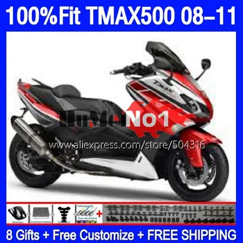 OEM T-MAX500 Для YAMAHA MAX500 MAX 500 TMAX500 08 09 10 11 170MC.43 MAX-500 TMAX XP500 2008 2009 2010 2011 Металлический красный обтекатель