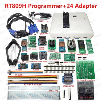 RT809H EMMC-NAND FLASH USB Программатор + 24 Адаптера TSOP56 SOP44-DIP44 Адаптеры с Кабелем ICSP ISP FFC Line IC Extractor