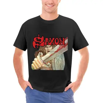 saxon album 1979 МУЖСКАЯ футболка МУЗЫКАЛЬНАЯ ГРУППА saxon логотип одежда рубашка унисекс