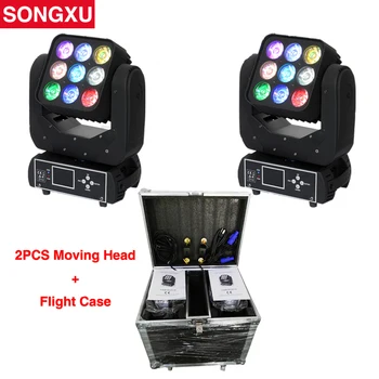 SONGXU Flight case 2в1 Для RGBW 4в1 9х12 Вт Светодиодный Матричный Движущийся Головной Светильник для Дискотеки Ночного клуба/SX-MH0912A