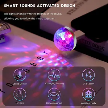 USB Mini LED Disco DJ Stage Light Портативный Бал для семейной вечеринки Красочный Световой Бар Клубный Сценический эффект Лампы Освещения мобильных телефонов