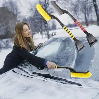 Автомобильная лопата для уборки снега, стеклянная лопата для уборки снега, скребок для льда, скребок для снега, Противогололедная комбинированная съемная щетка для снега