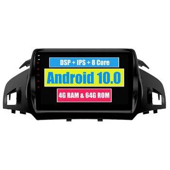 Автомобильная Мультимедийная Система RoverOne Android 10 Для Ford Kuga Escape 2013-2017 Восьмиядерный 4G + 64G Радио GPS Навигация DSP Плеер