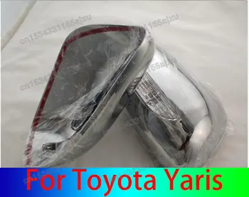 Автомобильные аксессуары для светодиодных зеркал, хромированная крышка двери заднего вида со светодиодом для Toyota Yaris 2005 - 2007