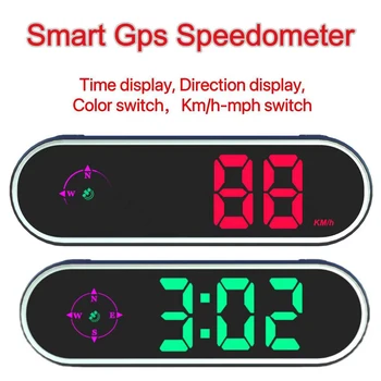 Автомобильный GPS, HUD, компас, направление, цифровой измеритель скорости, КМ/Ч, миль/ч, отображает скорость, расстояние, время, спидометр на лобовом стекле для автомобилей Транспортные средства