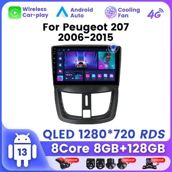 Автомобильный радиоплеер RDS DSP для Peugeot 207 CC 207CC 2006 2007 2008 2009 2010 - 2015 Авто стерео Wifi Carplay Без 2 Din DVD динамика