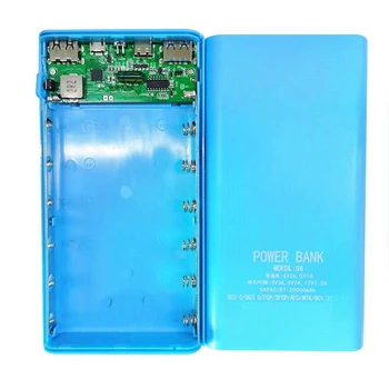 Аккумулятор 18650 Power Bank Box 5V 2.1A ЖК дисплей 20000 мАч Плата питания для аккумулятора 6X18650 Чехол Powerbank своими руками
