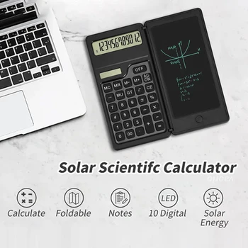 Базовый калькулятор Блокнот с 6 дюймовымЖКпланшетом Портативный складной научный калькулятор без звука для школы офиса бизнеса