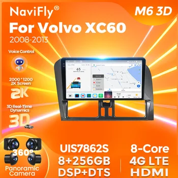 Видеоплеер Android с экраном 2K, 9-дюймовый NaviFly M6, Новый для Volvo XC60 2008-2013, 4G-LTE, Автомобильный Радиоприемник, Мультимедийное Стерео Головное устройство GPS