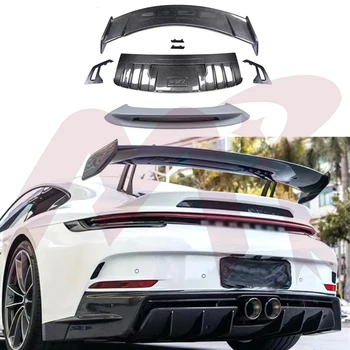 Высококачественное заднее крыло в стиле GT3 из углеродного волокна, подходящее для 911 992 автомобилей Autoparts, спойлер на крыше 2020-2023 гг.