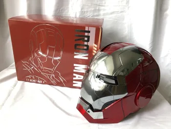 Горячий шлем Marvel Iron Man Autoking 1/1 Mk5 с дистанционным и голосовым управлением Железный Человек Автоматический Шлем Маска со светодиодной подсветкой Подарок для мальчиков