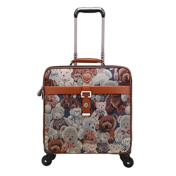 Горячо! Новые комплекты для багажа из ткани Оксфорд, женский мультяшный багаж на колесиках с сумочкой, мужской ретро-чемодан на колесиках, дорожная сумка для ручной клади