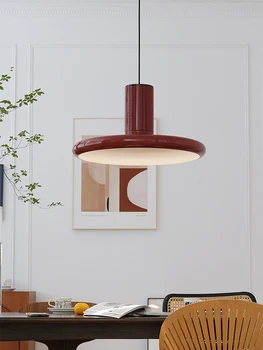 Датский ретро подвесной светильник из кованого железа в скандинавском стиле 48 см, винно-красный, белый, креативный подвесной светильник для ресторана, кафе, кухонный светильник