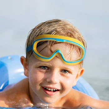 Детские очки для плавания в большой оправе с защитой от запотевания и широким обзором, снаряжение для плавания для мальчиков и девочек, детские очки для бассейна