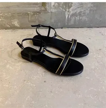 Дизайнерские женские босоножки 2023 Летние Sandalias De Mujer с открытым носком и ремешком на щиколотке, удобная дышащая женская повседневная обувь на плоской подошве
