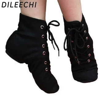 Женские джазовые туфли DILEECHI на мягкой подошве, бесплатная доставка, красный, черный, белый, холщовый плоский каблук