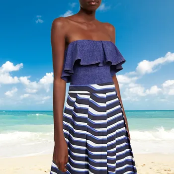 Женский джинсовый купальник в стиле ретро для похудения живота, пляжное платье для отпуска