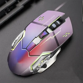 Игровая мышь, проводная, бесшумная, Красочная, со светодиодной подсветкой, 4000 точек на дюйм, 6 кнопок, Не беспроводная, для геймеров, компьютерные мыши для ноутбуков, ПК