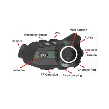 Камера для мотоциклетного шлема S3 HD Bluetooth Wifi видеорегистратор для мотоцикла, видеорегистратор, беспроводной BT 5.1, домофон для шлема (2K)