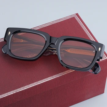 Квадратные классические солнцезащитные очки ENZO, мужская мода, ацетат, Оригинальные солнечные очки с верхним надрезом для женщин, очки
