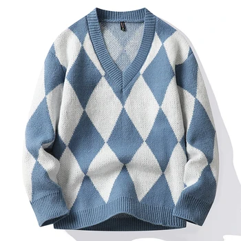 Классические теплые толстовки, свитера в кампусном стиле, уличная мода, вязаный пуловер с длинным рукавом, джемпер, зимний вязаный свитер