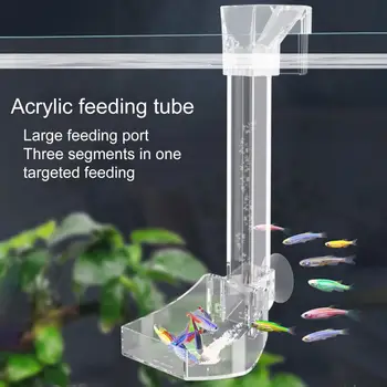 Кормушка для аквариума, Прозрачная трубка для кормления аквариумных рыб, Прозрачная кормушка для креветок с фиксированной точкой для кормления аквариумных рыбок