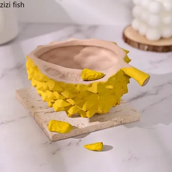 Креативный керамический цветочный горшок в форме дуриана, настольная мультяшная фруктовая цветочная посуда, милый сочный цветочный горшок, аксессуары для украшения дома