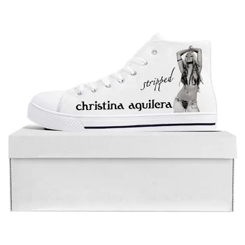 Кристина Агилера, высококачественные кроссовки, мужские, женские, подростковые, парусиновые, индивидуальные кроссовки, Повседневная обувь для пары, Обувь на заказ