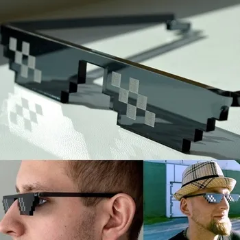 Модные оттенки очков, женские солнцезащитные очки с 8-битной пикселизацией, очки унисекс, очки с мозаикой, солнцезащитные очки для мужчин и женщин, Очки Thug Life