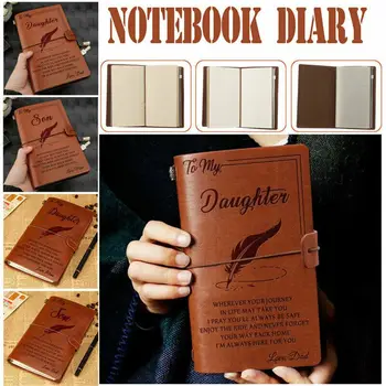 Модный портативный дневник для путешествий с моей дочерью, кожаный справочник, блокнот, подарок для детей