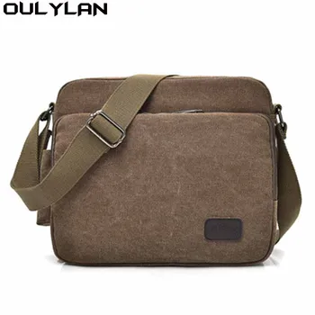 Мужская холщовая сумка-мессенджер Oulylan, винтажные водонепроницаемые вощеные сумки через плечо, портфель, мягкая сумка через плечо для мужской сумки