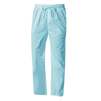 Мужские брюки Летние повседневные Модные хлопчатобумажные льняные однотонные брюки Мужские домашние Легкие дышащие штаны для йоги