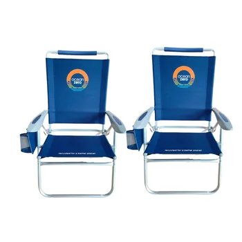 Набор из 2 штук. Синий, Ocean Zero, пляжный стул высокой высоты, подстаканник, пляжный складной стул, мебель для патио, походный стул Inklapbaar