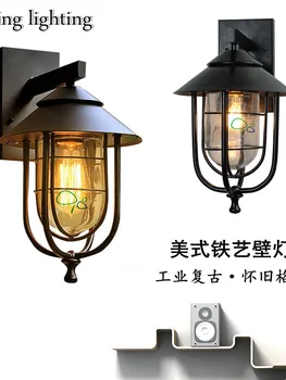 настенный светильник для чтения, поворотный рычаг, старинный деревянный шкив, черное наружное освещение, настенные светильники, водонепроницаемое освещение для ванной комнаты
