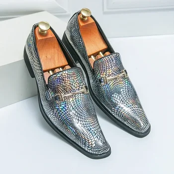 Новая модная дизайнерская обувь для вечеринок, высококачественная мужская обувь для банкета из натуральной кожи, Мужская новая деловая мужская обувь, свадебные лоферы